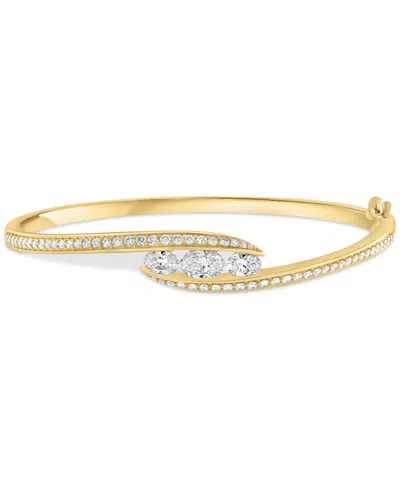 Effy Collection Effy Lab Grown Diamond Three Stone Swirl Bangle Bracelet (1-7/8 Ct. T.w.) In 14k Gold