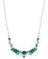 Effy Collection Effy Lab Grown Emerald (13-5/8 Ct. T.w.) & Lab Grown Diamond (1-5/8 Ct. T.w.) Mixed-cut 18" Statemen