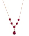 EFFY COLLECTION EFFY LAB GROWN RUBY (16-1/4 CT. T.W.) & LAB GROWN DIAMOND (2-5/8 CT. T.W.) 18" STATEMENT NECKLACE IN