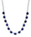Effy Collection Effy Lab Grown Sapphire (27-1/6 Ct. T.w.) & Lab Grown Diamond (4-5/8 Ct. T.w.) Halo 18" Collar Neckl In Brown