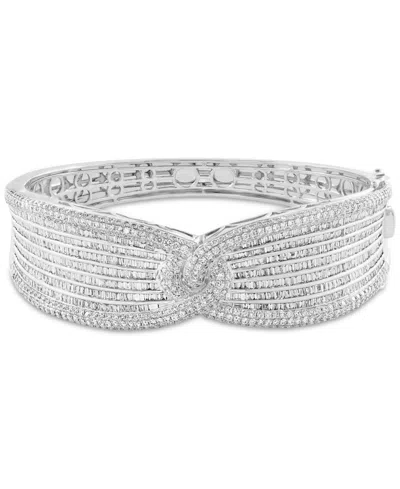 Effy Collection Effy Limited Edition Diamond Round & Baguette Statement Bracelet (6-1/10 Ct. T.w.) In 14k White Gold In Silver