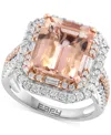 Effy Collection Effy Limited Edition Morganite (4-7/8 Ct. T.w.) & Diamond (1 Ct. T.w.) Ring In 14k White & Rose Gold In Morganite