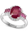Effy Collection Effy Limited Edition Ruby (3-1/20 Ct. T.w.) & Diamond (1/5 Ct. T.w.) Ring In 14k White Gold In Ruby