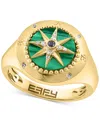 Effy Collection Effy Malachite & Diamond (1/20 Ct. T.w.) North Star Ring In 14k Gold In Gold