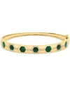 Effy Collection Effy Malachite & Diamond (1/5 Ct. T.w.) Bangle Bracelet In 14k Gold-plated Sterling Silver In Green