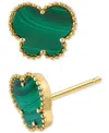 Effy Collection Effy Malachite Butterfly Silhouette Stud Earrings In 14k Gold In Green