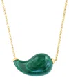 Effy Collection Effy Malachite Curved Teardrop Pendant Necklace In 14k Gold, 15" + 1" Extender In Green