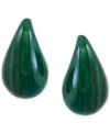 Effy Collection Effy Malachite Fancy-cut Curved Teardrop Stud Earrings In 14k Gold
