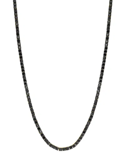 Effy Collection Effy Men's Black Diamond 20" Tennis Necklace (16-5/8 Ct. T.w.) In 14k Gold