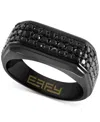 Effy Collection Effy Men's Black Spinel Ring (1-5/8 Ct. T.w.) In Black Pvd-plated Sterling Silver In Black