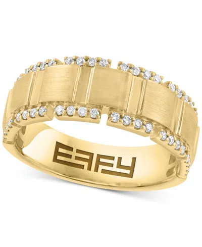 Effy Collection Effy Men's Diamond Brush Finish Band (1/3 Ct. T.w.) In 14k Gold