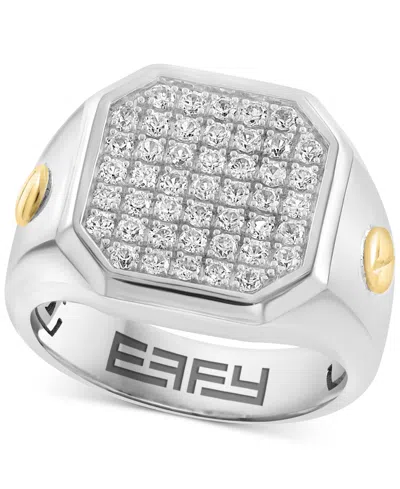 Effy Collection Effy Men's Diamond Cluster Ring (1-1/2 Ct. T.w.) Ring In Sterling Silver & 14k Gold