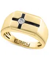 Effy Collection Effy Men's Diamond East-west Cross Ring (1/6 Ct. T.w.) In 14k Gold In Yellow Gol