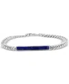 Effy Collection Effy Men's Lapis Lazuli Bar Curb Link Bracelet In Sterling Silver In Sterling Silver