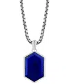 Effy Collection Effy Men's Lapis Lazuli Hexagon 22" Pendant Necklace In Sterling Silver In Silver