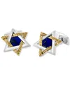 Effy Collection Effy Men's Lapis Lazuli Star Of David Cufflinks In Sterling Silver & 18k Gold-plate In Silver