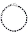 Effy Collection Effy Men's Leather Woven Link Bracelet In Sterling Silver In Sterling Silver