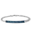 Effy Collection Effy Men's London Blue Topaz (2-1/4 Ct. T.w.) Bracelet In Sterling Silver In Sterling Silver