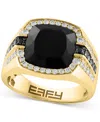 Effy Collection Effy Men's Onyx (12mm) & Diamond (7/8 Ct. T.w.) Ring In 14k Gold In Gold