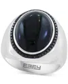 Effy Collection Effy Men's Onyx (17 X 12-1/2mm) & Black Spinel (1/4 Ct. T.w.) Oval Statement Ring In Sterling Silver In Black