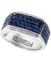 Effy Collection Effy Men's Ruby (2-1/2 Ct. T.w.) & Diamond (1/10 Ct. T.w.) Ring In Sterling Silver In Sapphire