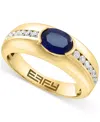 EFFY COLLECTION EFFY MEN'S SAPPHIRE (1-3/8 CT. T.W.) & DIAMOND (3/8 CT. T.W.) RING IN 14K GOLD