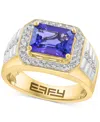Effy Collection Effy Men's Tanzanite (2-7/8 Ct. T.w.) & Diamond (1/2 Ct. T.w.) Ring In 14k Gold In Purple