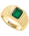 Effy Collection Effy Men's Tanzanite Rib Textured Ring (2-1/10 Ct. T.w.) Ring In 14k Gold (also In Emerald) In Green