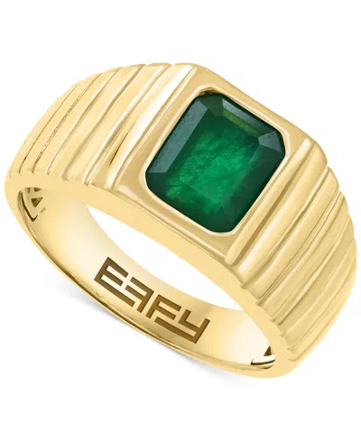 Effy Collection Effy Men's Tanzanite Rib Textured Ring (2-1/10 Ct. T.w.) Ring In 14k Gold (also In Emerald) In Green