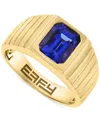 Effy Collection Effy Men's Tanzanite Rib Textured Ring (2-1/10 Ct. T.w.) Ring In 14k Gold (also In Emerald) In Purple