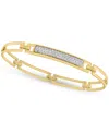 Effy Collection Effy Men's Zircon Bar Cluster Rectangular Open Link Bangle Bracelet (1-3/8 Ct. T.w.) In Gold-plated In Gold Over Silver