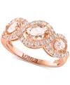 Effy Collection Effy Morganite (1-3/8 Ct. T.w.) & Diamond (1/3 Ct. T.w.) Statement Ring In 14k Rose Gold