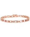 Effy Collection Effy Morganite (11-3/4 Ct. T.w.) & Zircon (1/2 Ct. T.w.) Flex Bracelet In 14k Gold-plated Sterling S In Morganite