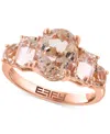 Effy Collection Effy Morganite (4 Ct. Tw.) & Diamond (1/20 Ct. T.w.) Ring In 14k Rose Gold In Morganite