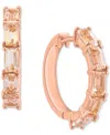 Effy Collection Effy Morganite Small Huggie Hoop Earrings (2-7/8 Ct. T.w.) In 14k Rose Gold-plated Sterling Silver, In Morganite
