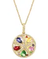 Effy Collection Effy Multi-gemstone (1-1/4 Ct. T.w.) & Diamond (1/4 Ct. T.w.) Starfish Pendant Necklace In 14k Gold, In Multi Gemstone