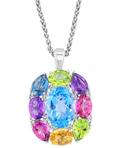 Effy Collection Effy Multi-gemstone 18" Pendant Necklace (17-3/4 Ct. T.w.) In Sterling Silver