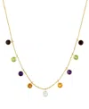 Effy Collection Effy Multi-gemstone (2-1/3 Ct. T.w.) Charm Statement Necklace In 14k Yellow Gold, 18" + 1" Extender In Multi Gemstone