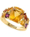 Effy Collection Effy Multi-gemstone (6-1/5 Ct. T.w.) & Diamond Accent Ring In 14k Gold-plated Sterling Silver In Citrine