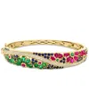 Effy Collection Effy Multi-gemstone (7-1/3 Ct. T.w.) & Diamond (5/8 Ct. T.w.) Flower Scape Bangle Bracelet In 14k Go In Yellow Gol