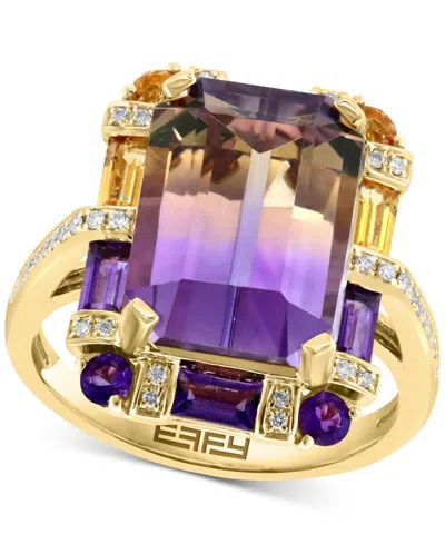 Effy Collection Effy Multi-gemstone (7-3/4 Ct. T.w.) & Diamond (1/8 Ct. T.w.) Ring In 14k Gold In Yellow Gol