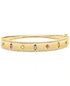 Effy Collection Effy Multi-gemstone (7/8 Ct. T.w.) & Diamond (3/8 Ct. T.w.) Mixed-cut Bangle Bracelet In 14k Gold-pl In Multi