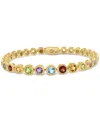 Effy Collection Effy Multi-gemstone Bezel Tennis Bracelet (6-3/4 Ct. T.w.) In 14k Gold In Multi Gemstone