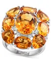 Effy Collection Effy Multi-gemstone Cluster Statement Ring (16-3/4 Ct. T.w.) In Sterling Silver In Citrine
