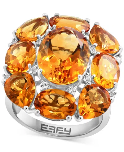 Effy Collection Effy Multi-gemstone Cluster Statement Ring (16-3/4 Ct. T.w.) In Sterling Silver In Citrine