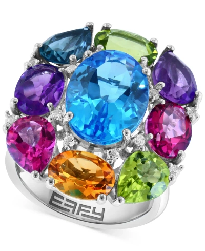 Effy Collection Effy Multi-gemstone Cluster Statement Ring (16-3/4 Ct. T.w.) In Sterling Silver