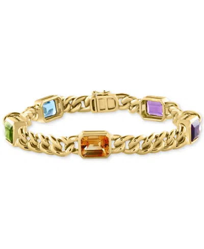 Effy Collection Effy Multi-gemstone Cuban Link Statement Bracelet (9-1/10 Ct. T.w.) In Gold-