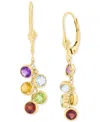Effy Collection Effy Multi-gemstone Dangle Drop Earrings (2-5/8 Ct. T.w.) In 14k Gold