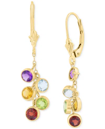 Effy Collection Effy Multi-gemstone Dangle Drop Earrings (2-5/8 Ct. T.w.) In 14k Gold