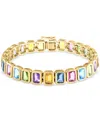 Effy Collection Effy Multi-gemstone Flex Bracelet (25-1/2 Ct. T.w.) In 14k Yellow Gold-plated Sterling Silver